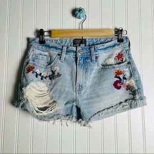 Abercrombie and Fitch Harper low rise denim shorts